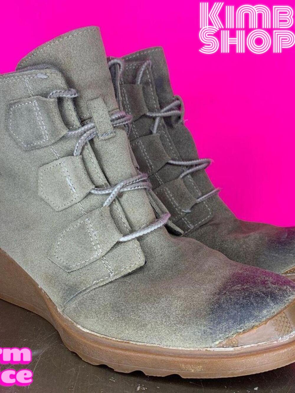 Sorel Toronto Waterproof Suede Wedge Heel Lace Up Boot US 8.5 UK 6.5 EU 39.5